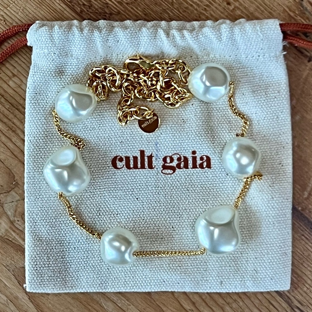 πΊπHPππΊ NWT Cult Gaia Andie Pearl Choker Necklace - Picture 5 of 16